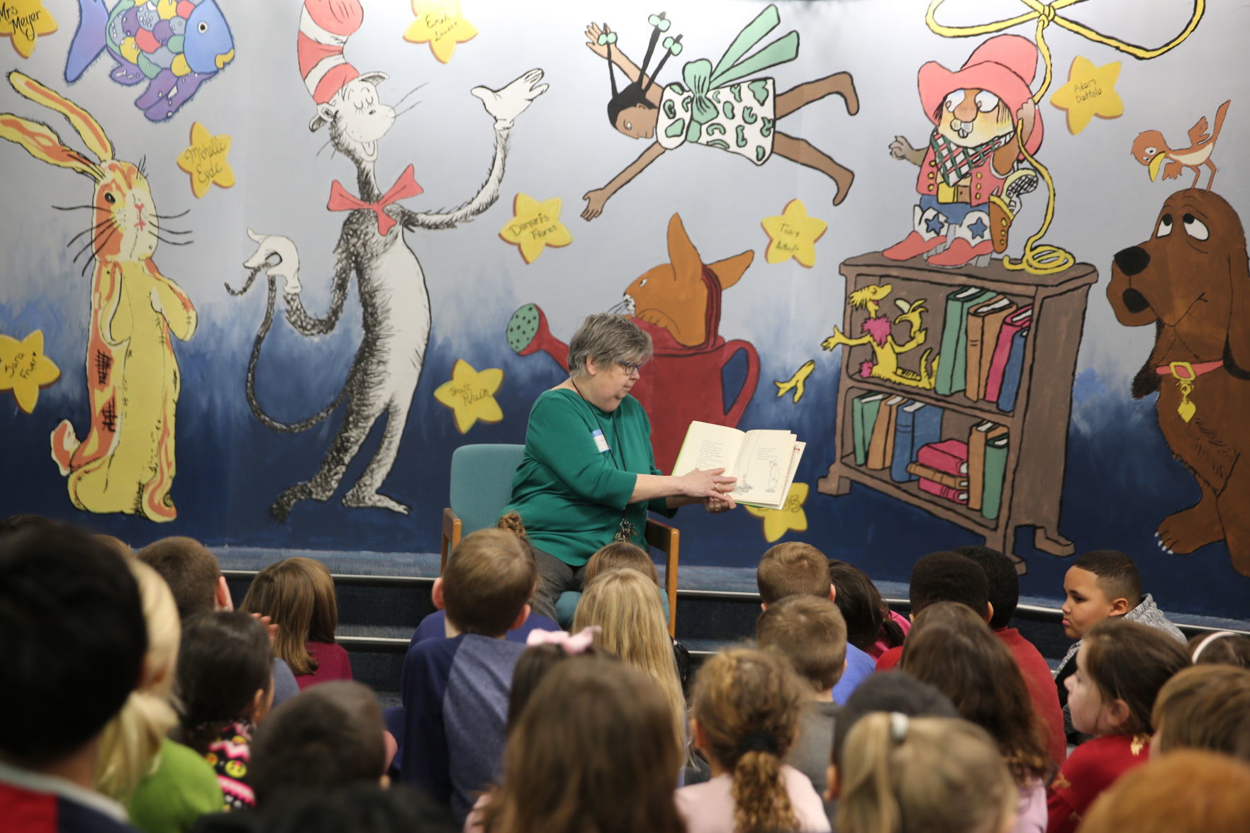 The Cat in the Hat visits Brigantine Community School as part of its Read Across America celebration Thursday, Feb. 27, 2020.